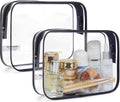 Clear TSA Approved Water-Repellent Toiletry Bag 2-Pack - Travel Organizer