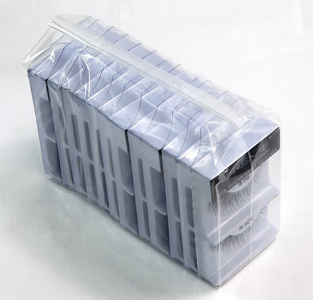 12 Pack Human Hair False Eyelashes NaturalTouch Lightweight & Soft