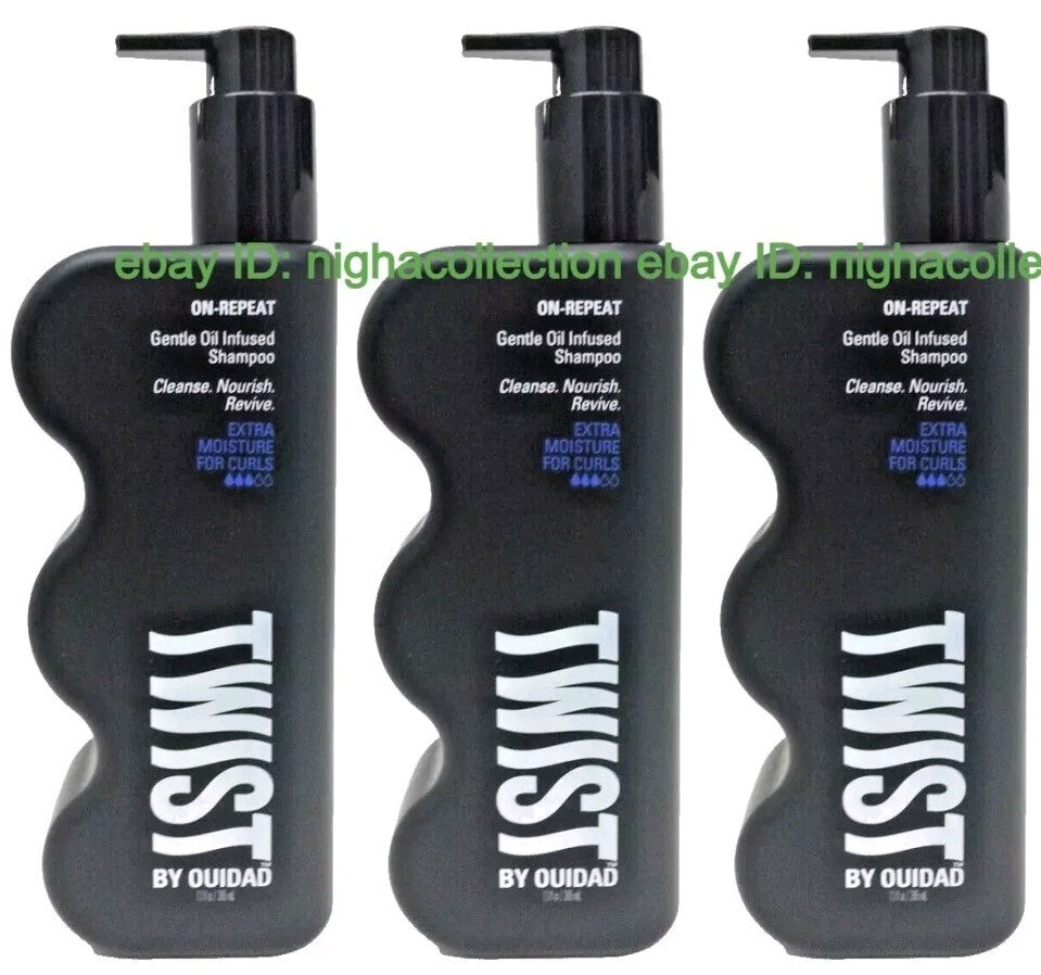 Lot of 3 Oil-Infused Gentle Shampoo 13 oz for Frizz & Shine - Nourishing Hair Care