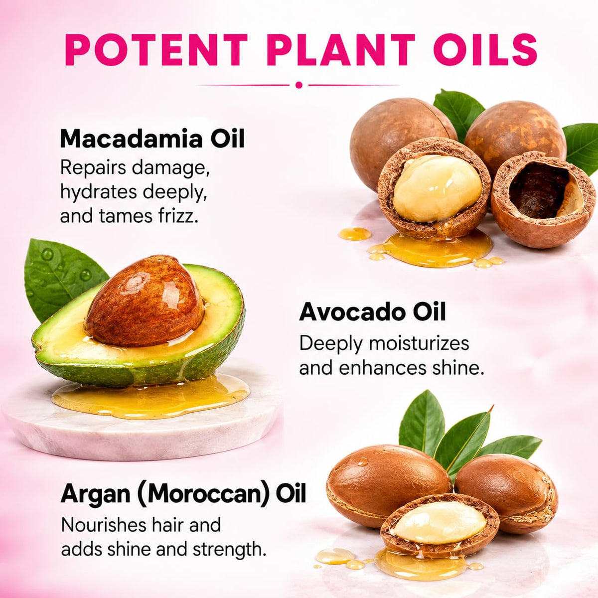 Hair Oil Capsules with Vitamins & Argan Oil for Hair Growth & Frizz Control