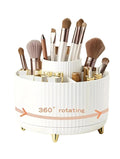 Rotating Makeup Organizer with 5 Compartments - 360° Plastic Cosmetic Holder