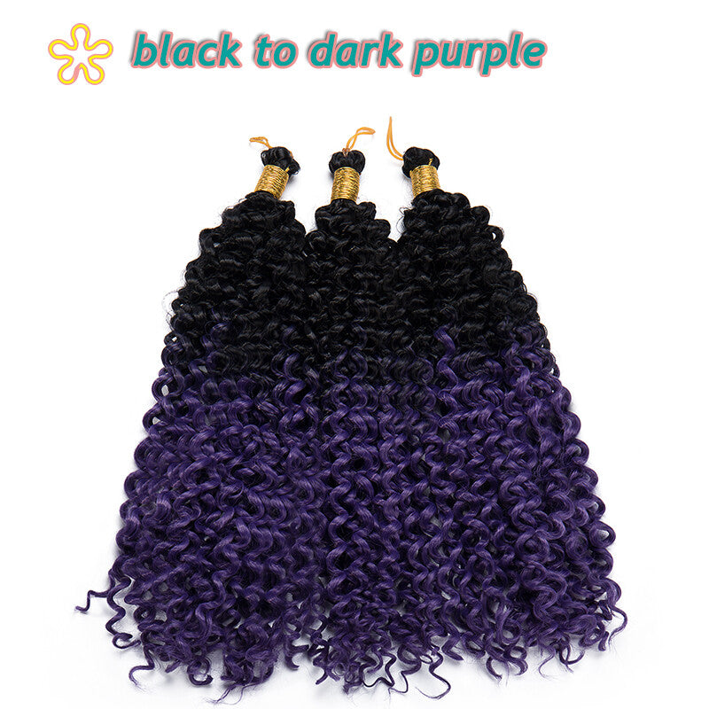 14-Inch Water Wave Crochet Hair Extensions for Black Women - Synthetic Braids