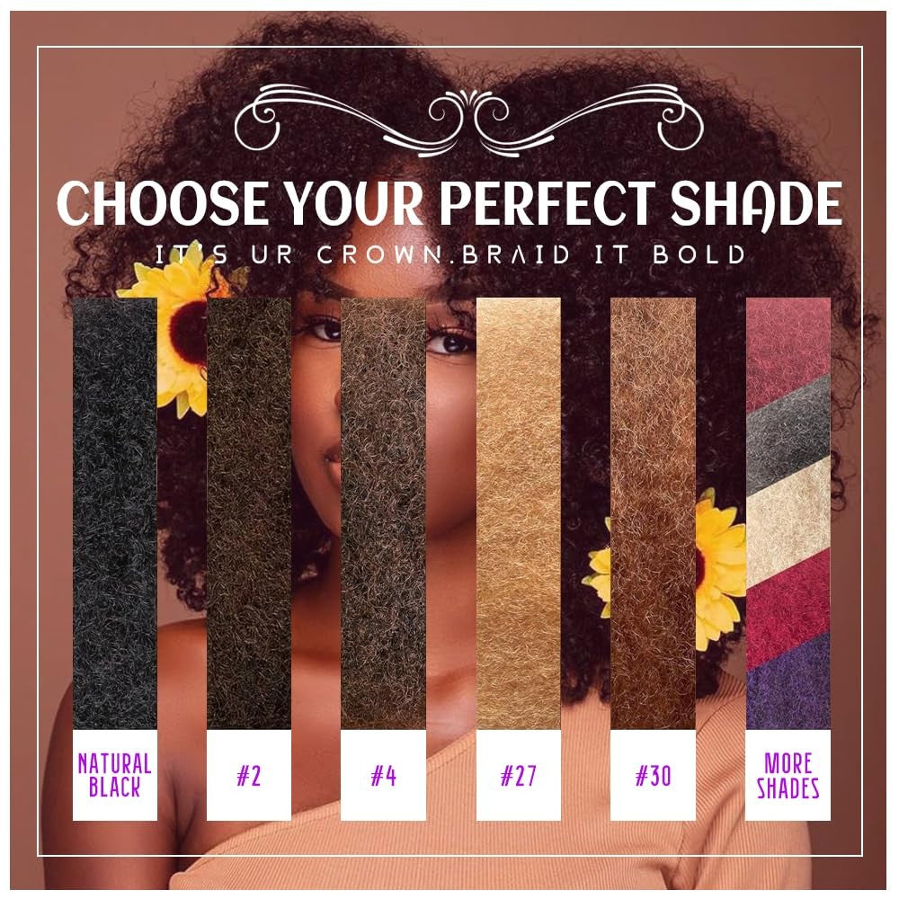 Bulk Human Hair Twist Extensions 12 Inch 2# 50 Gram Pack for Dreadlocks & Braids