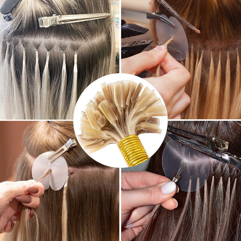 Keratin Bonded Hair Extensions 100% Human Remy Full Head Thick Hair - Multiple Colors & Lengths