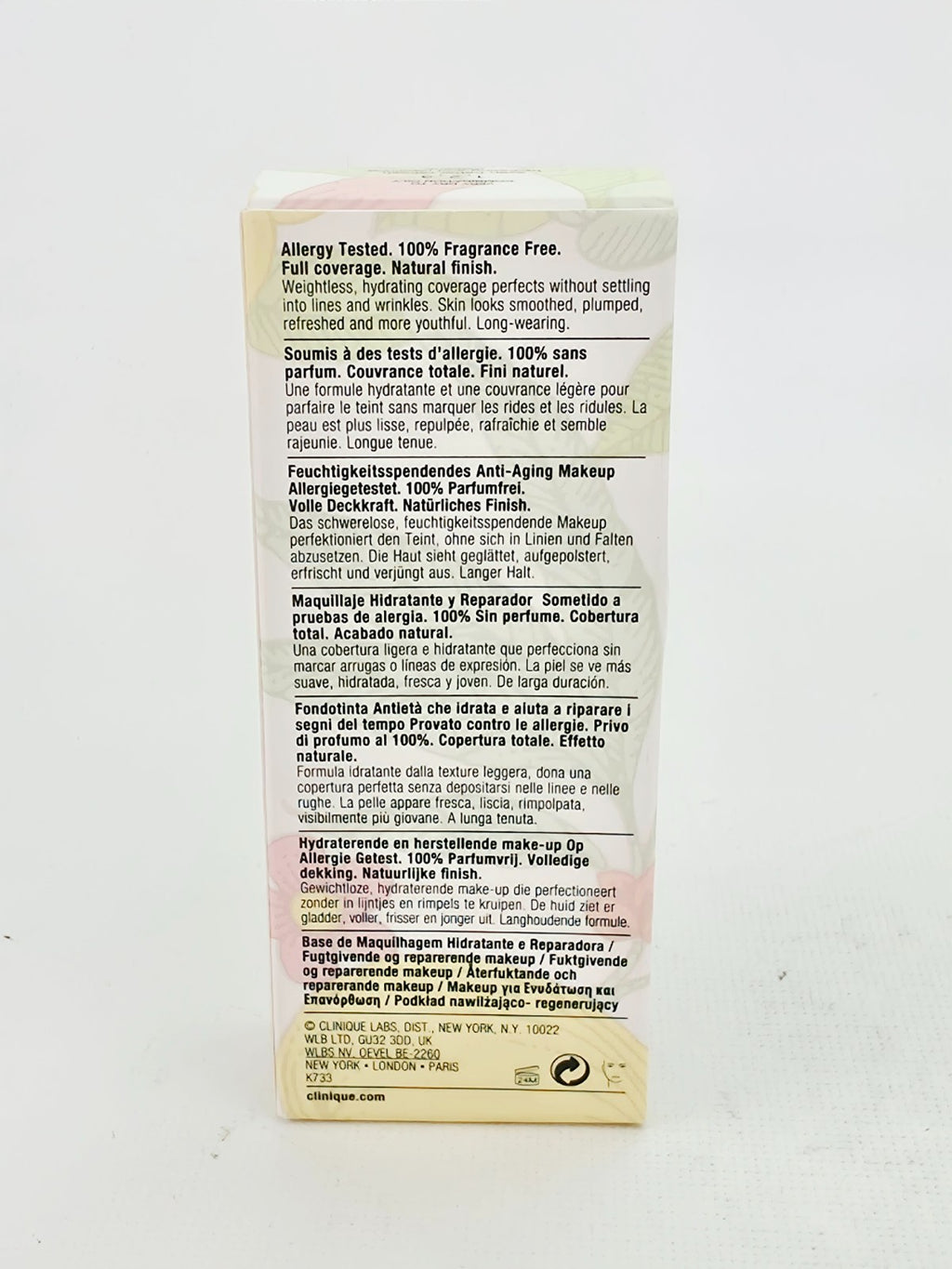 Clinique Even Better Hydrating Makeup CN 10 Alabaster 1 oz - Repairing, Radiant Finish