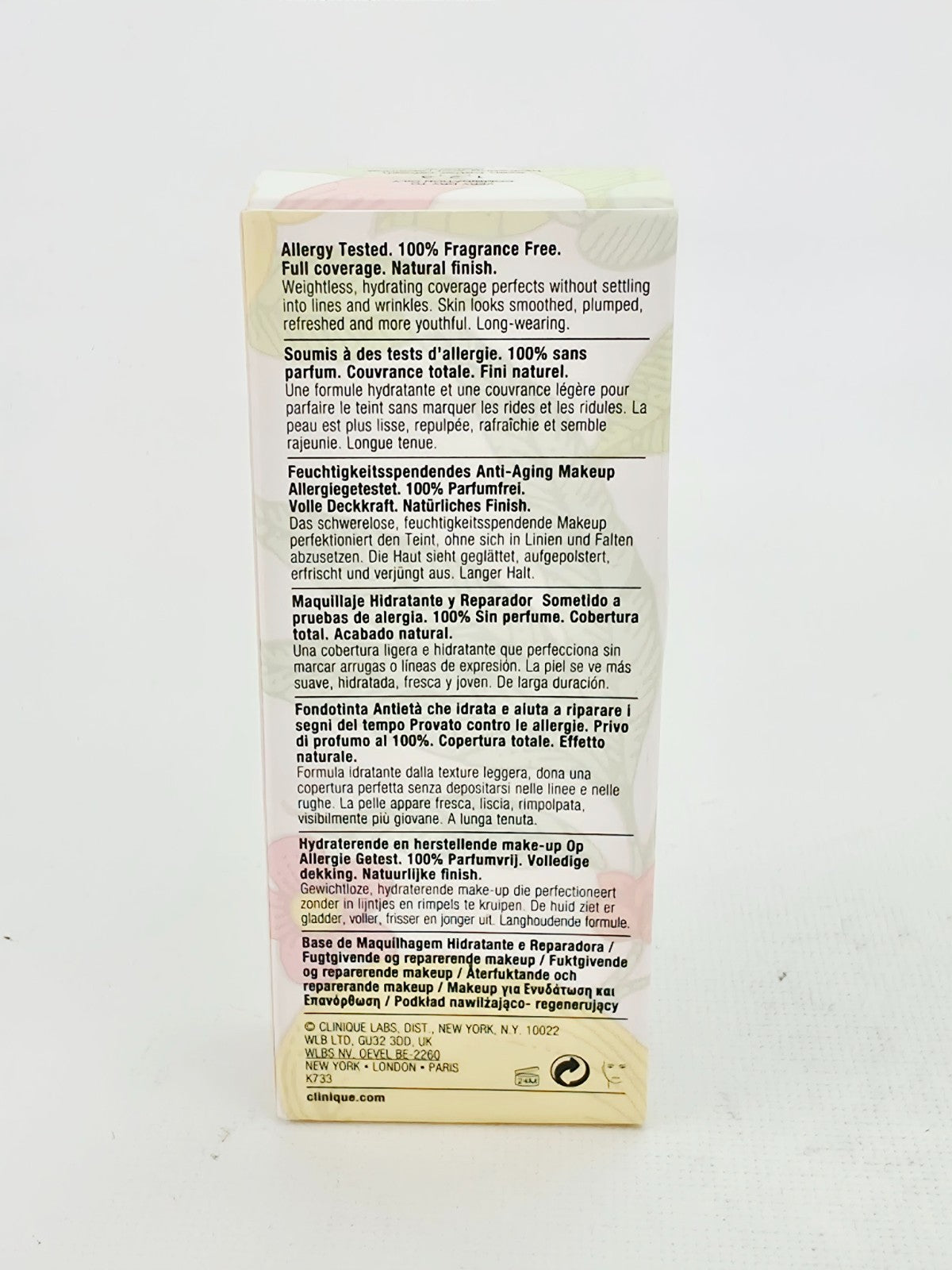 Clinique Even Better Hydrating Makeup CN 10 Alabaster 1 oz - Repairing, Radiant Finish