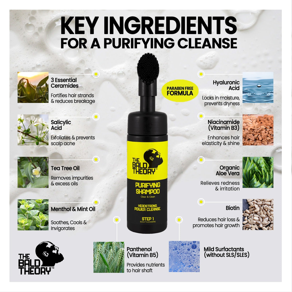 Scalp Healing Serum & Organic Purifying Shampoo with Massage Applicator