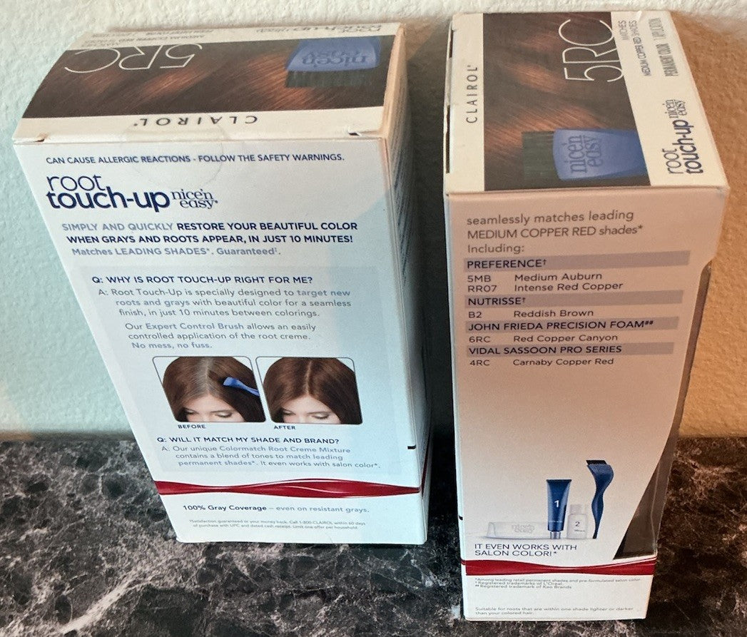 Clairol Root Touch-Up Permanent Hair Color 5RC Medium Copper Red 2 Pack