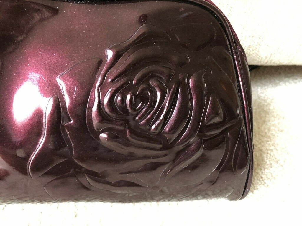 Luxury Clutch Bag for Makeup and Cosmetics with Rose Accent - Compact Purse