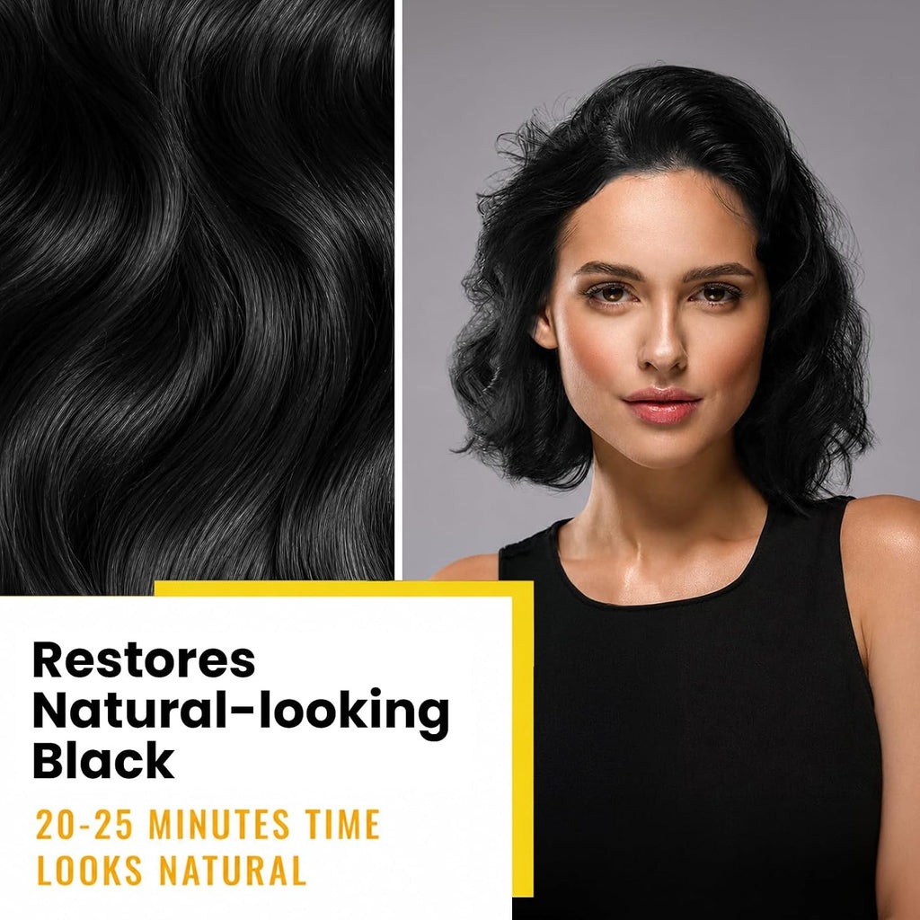 Herbal Black Hair Dye Shampoo 3-in-1 Natural Hair Color 200ml