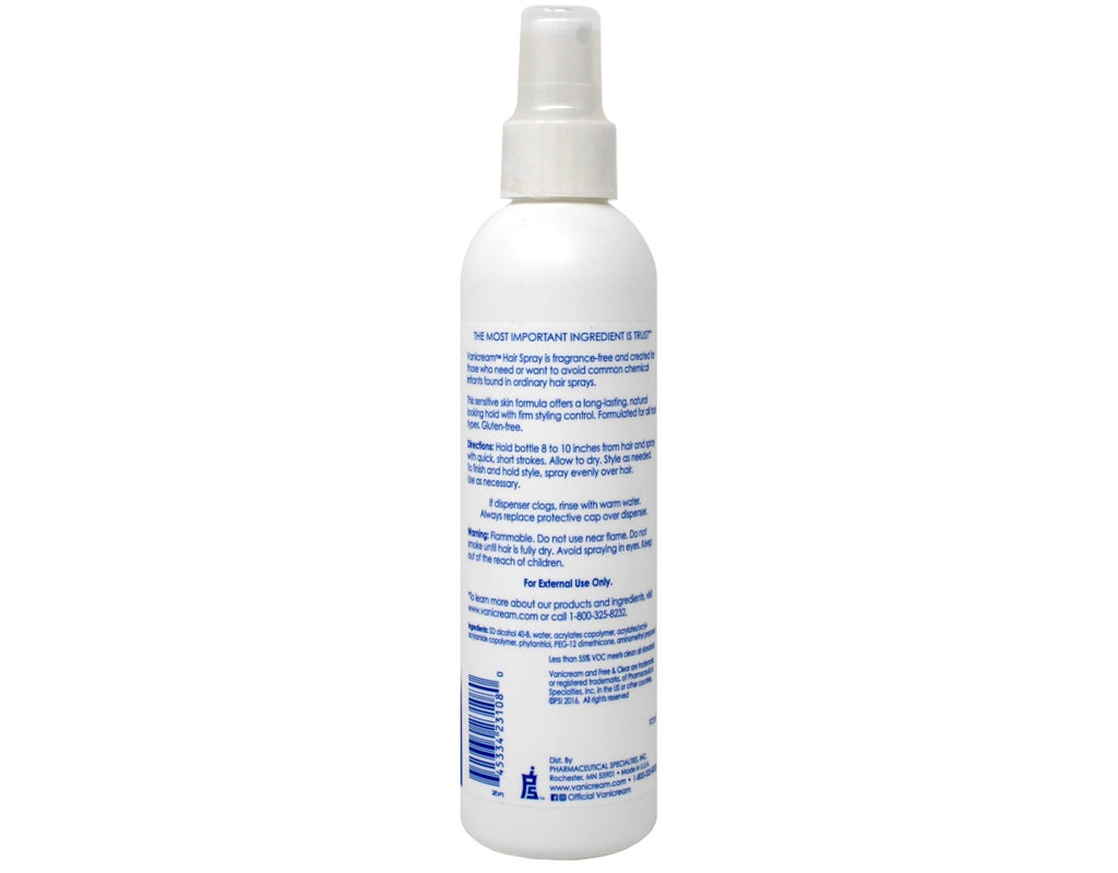 Vanicream Firm Hold Hair Spray for Sensitive Skin - Fragrance Free 8 Fl Oz Pack of 5