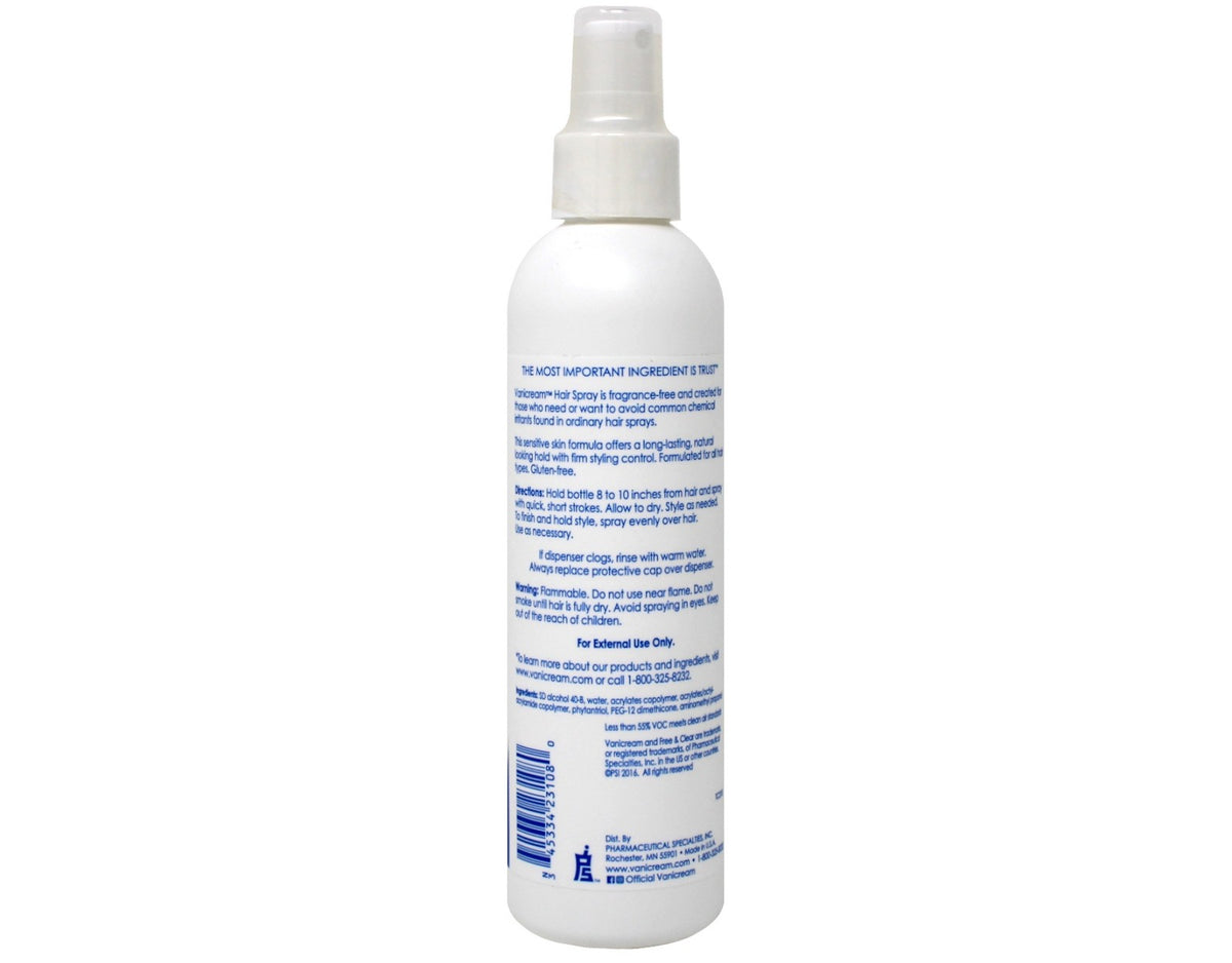 Vanicream Firm Hold Hair Spray for Sensitive Skin - Fragrance Free 8 Fl Oz Pack of 5