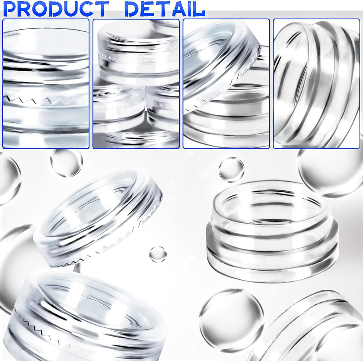 100 Pcs 3G Reusable Plastic Cosmetic Sample Jars with Lids & Spatulas