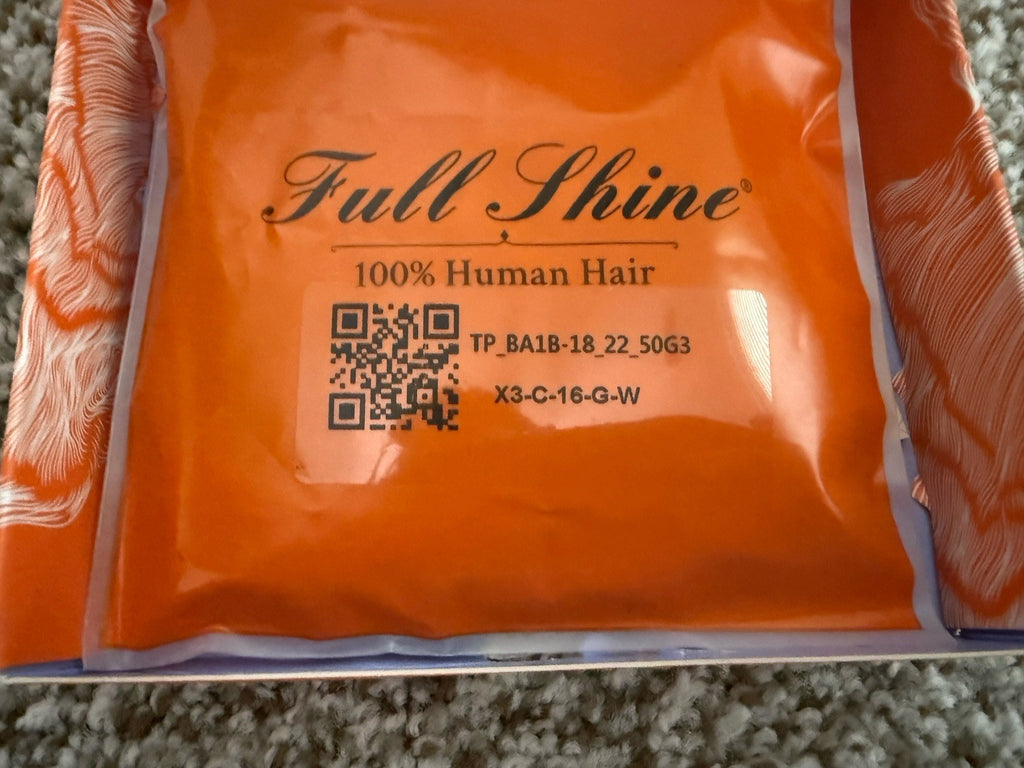 Full Shine 100% Human Hair Extensions TP_BA1B-18_22 50G - Natural Look & Style