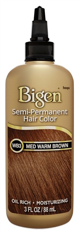 (3 Pack) Bigen Semi-Permanent Hair Color Wb3 Medium Warm Brown 3oz - Gray Coverage & Long-Lasting Shine