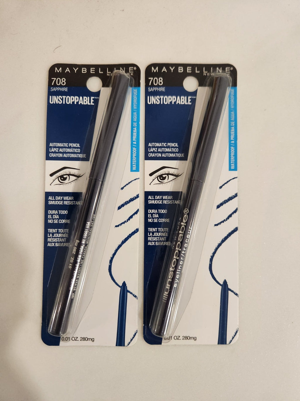 Maybelline Unstoppable Automatic Eyeliner Pencil – Sapphire 708 (2 Pack)
