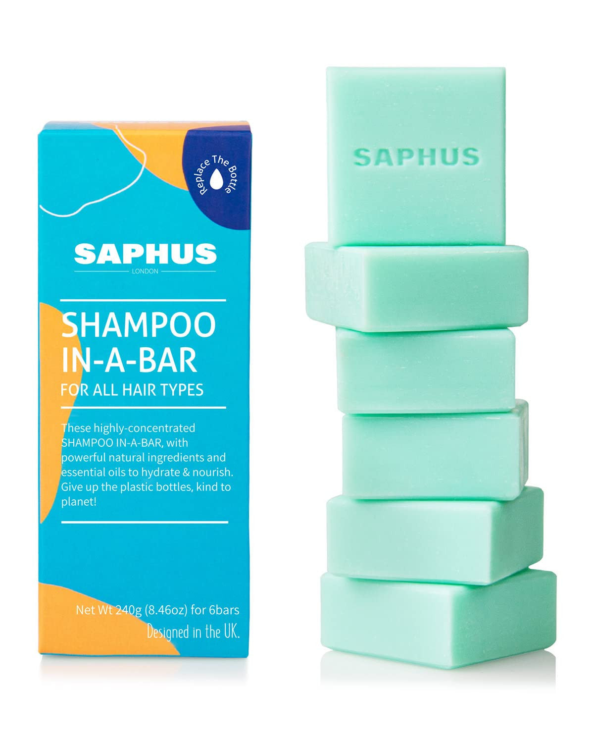 Sulfate-Free Shampoo Bars for Dandruff Oily Hair Control - Natural 6 Pack