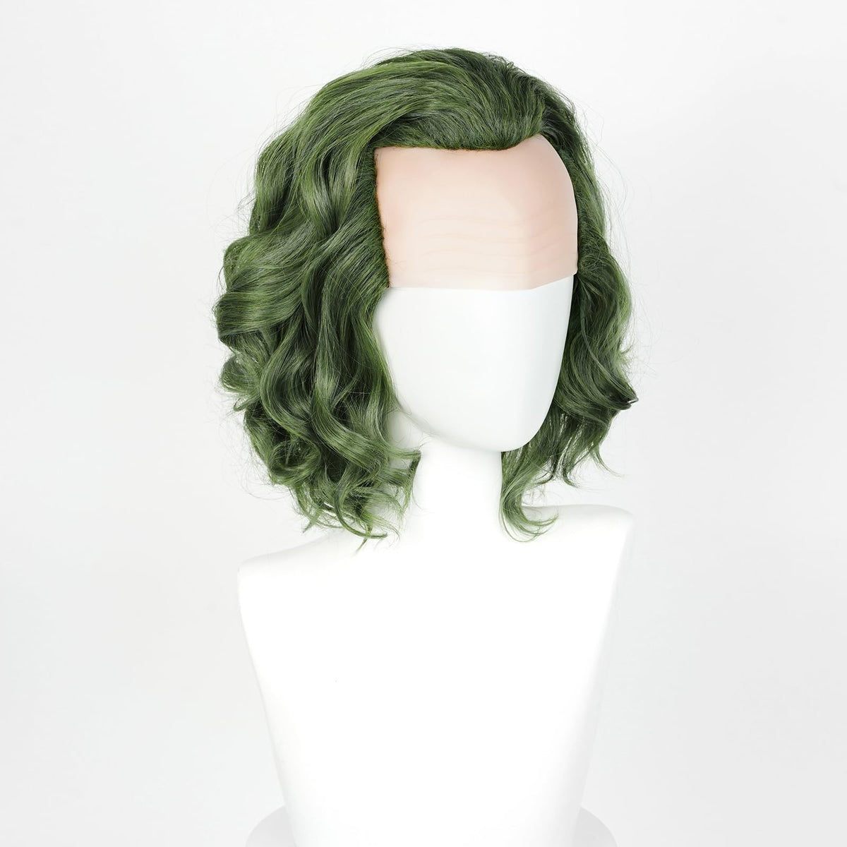 Green Wavy Synthetic Wig for Men Halloween Costume Party Cosplay