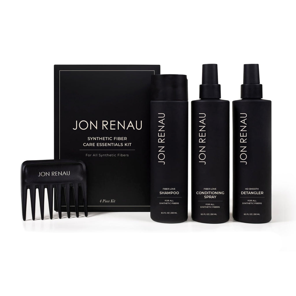 Synthetic Wig Care Kit with Shampoo, Leave-In Conditioner, Detangler Spray & Comb