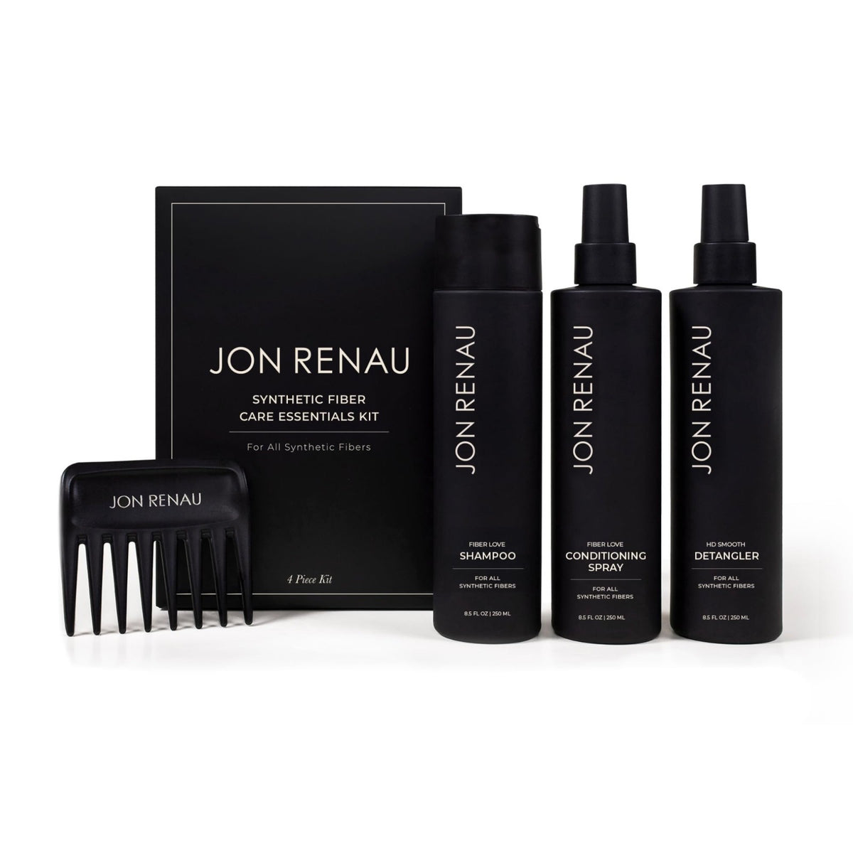 Synthetic Wig Care Kit with Shampoo, Leave-In Conditioner, Detangler Spray & Comb