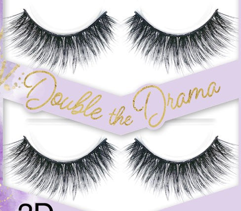 False Eyelashes Double the Drama 3D Faux Mink Lashes - Lightweight & Reusable