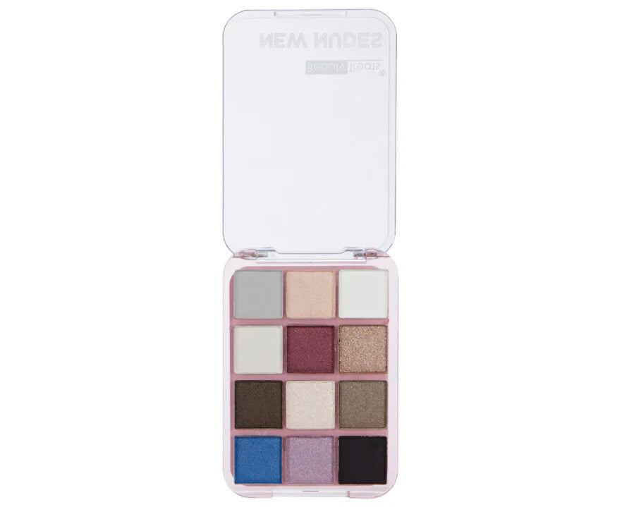 12-Color Eyeshadow Palette with Matte and Shimmery Shades - New Nudes