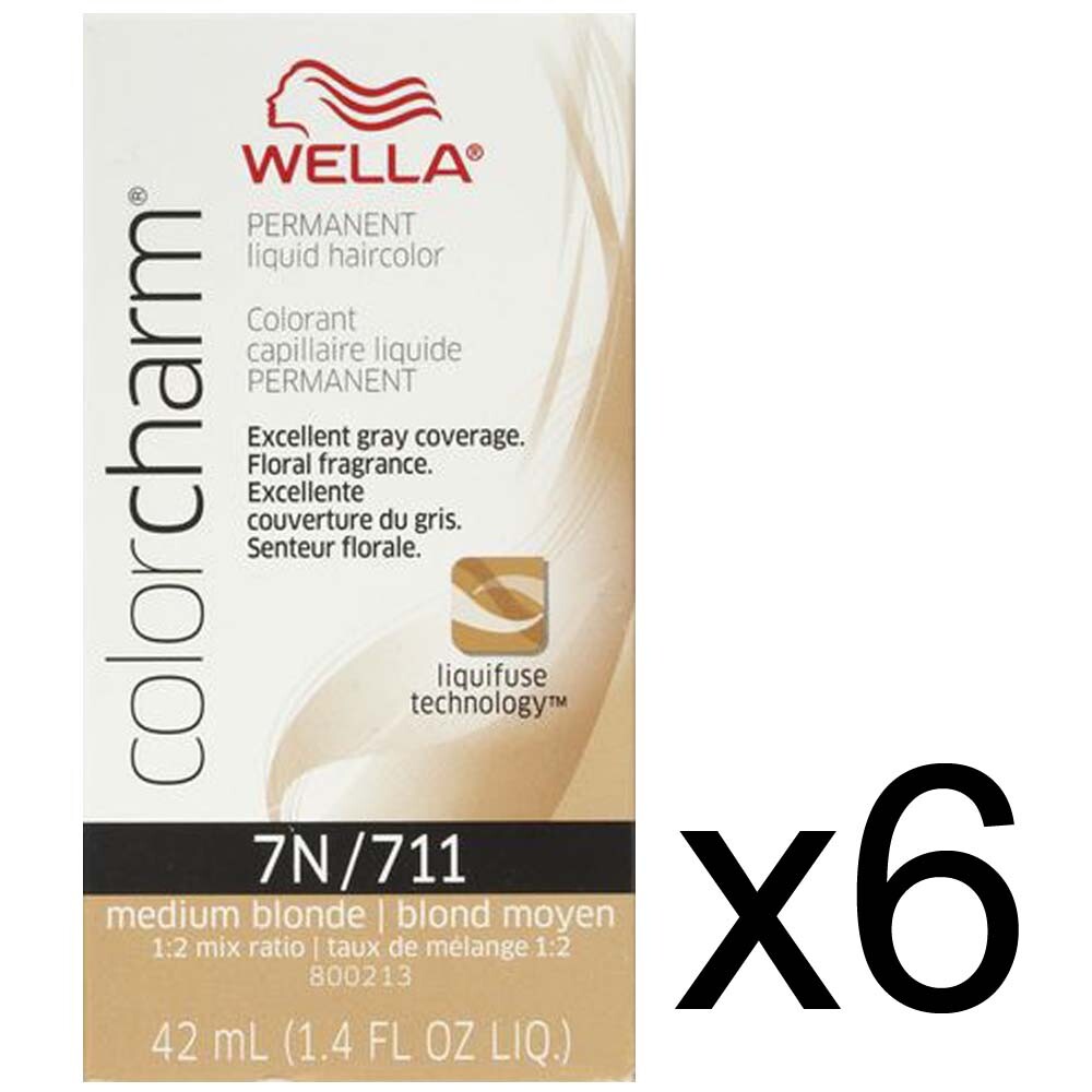 Permanent Hair Dye Liquid Medium Blonde 7N/711 Pack of 6 - Vibrant Fade-Resistant