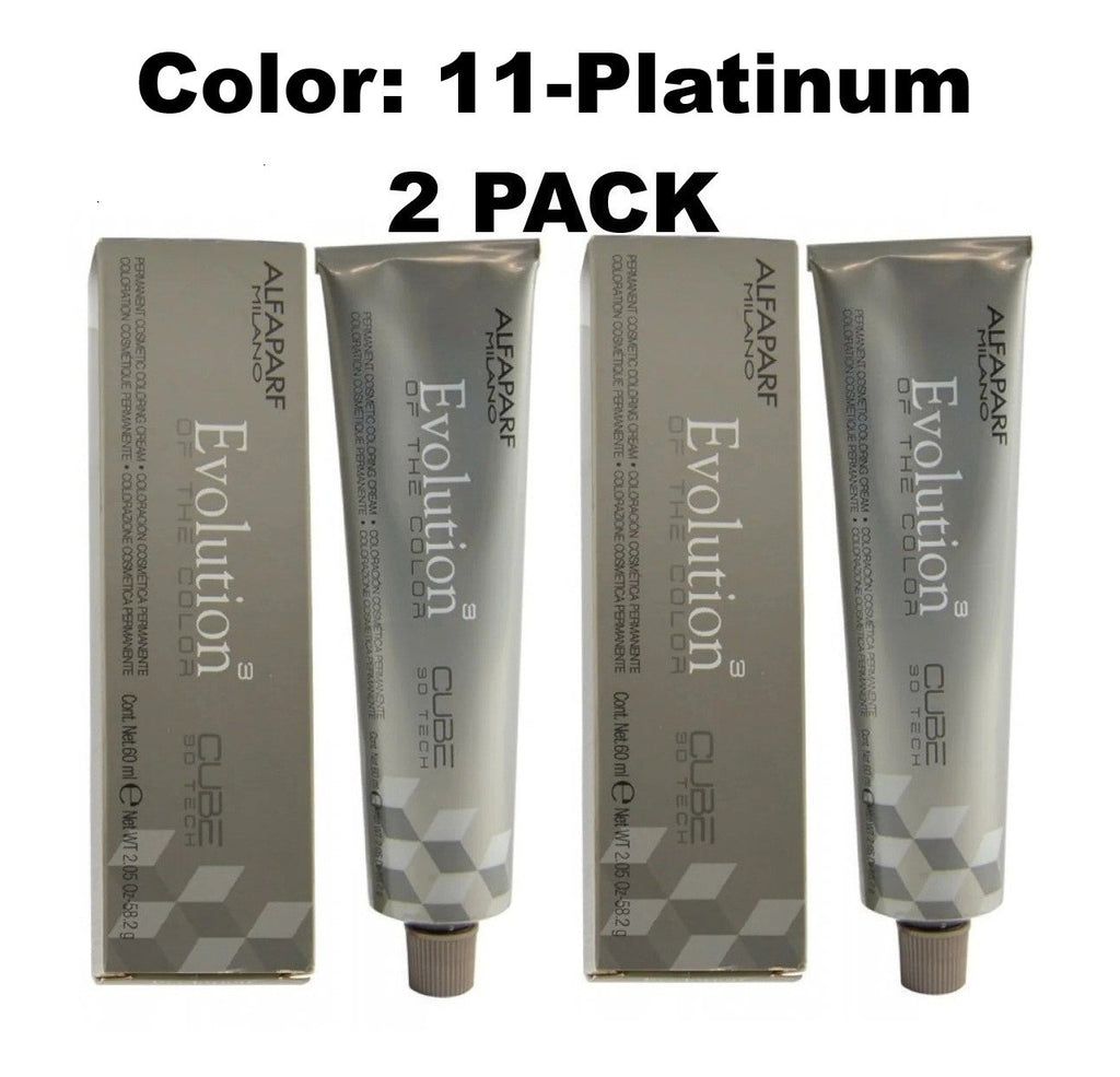 Alfaparf Evolution of the Color Permanent Hair Dye #11 Platinum - 2 Pack
