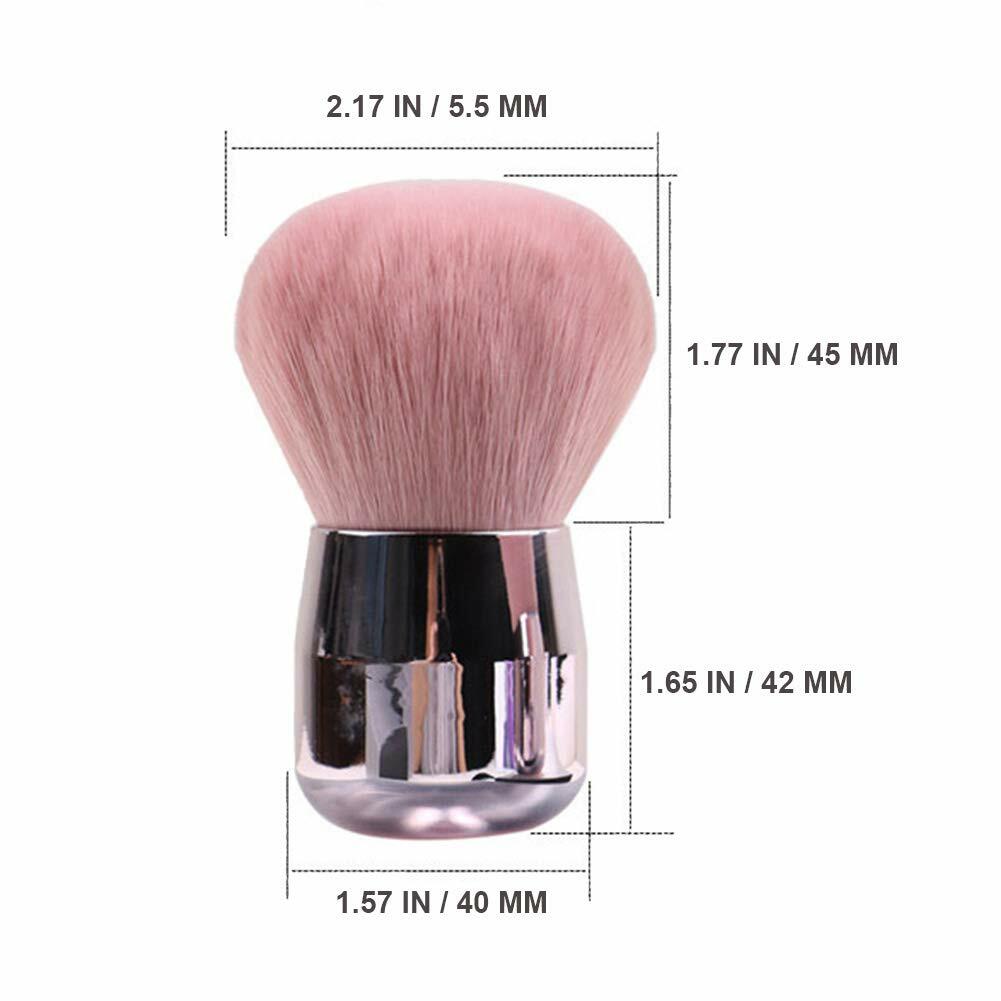 Pink Nail Dust Brush for Nail Art & Makeup - Aluminum Handle