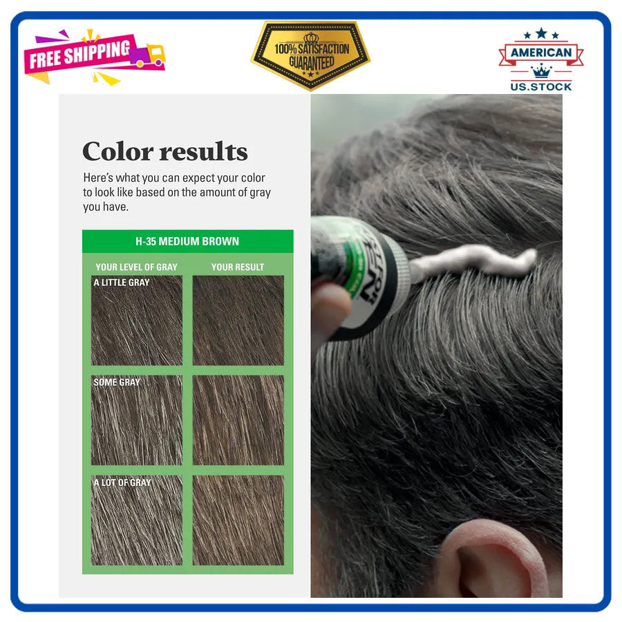 Men's Hair Color Shampoo-In Medium Brown H-35 3 Pack