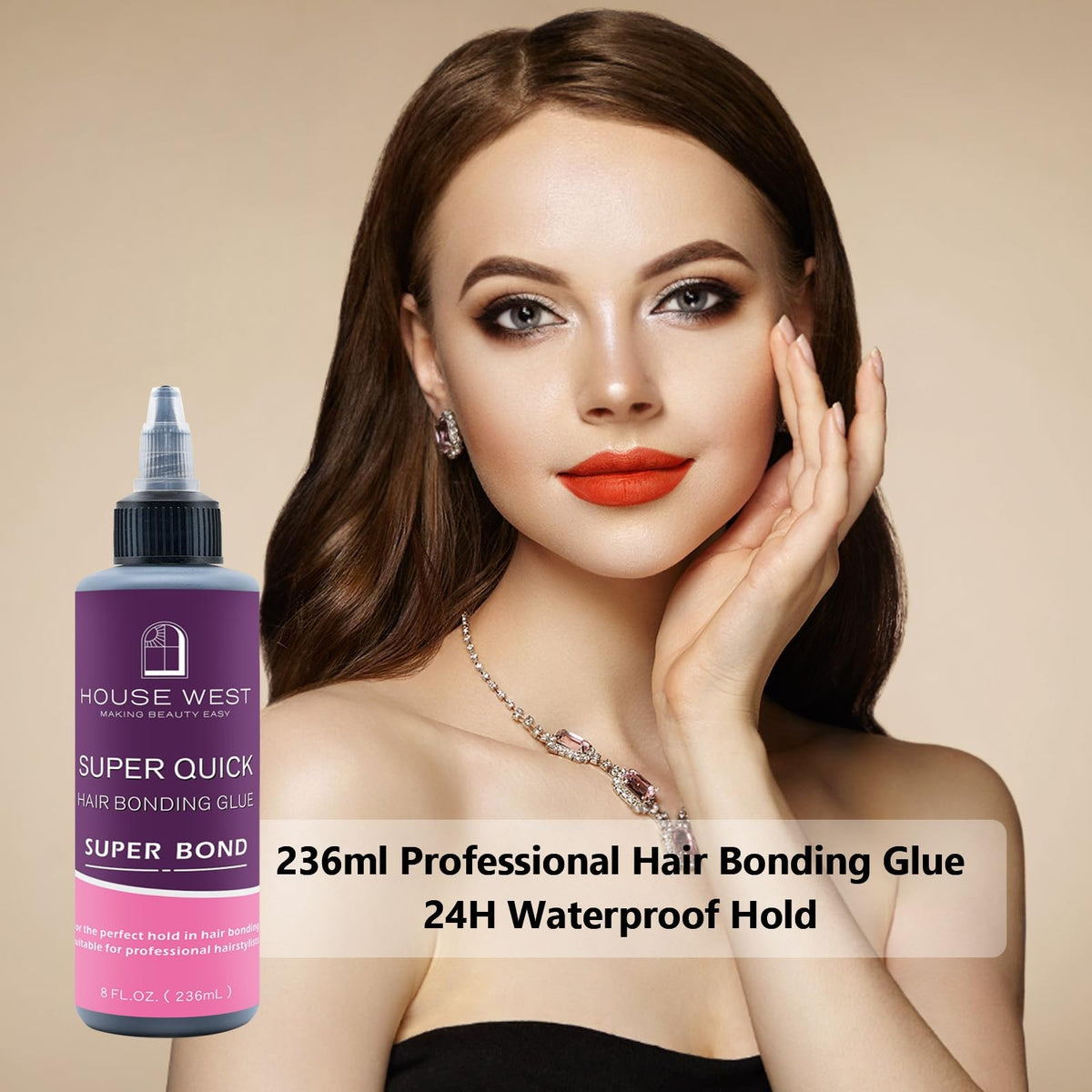 Professional Hair Bonding Glue for Quick Weaves - 8oz Fast Drying, Natural Latex Formula