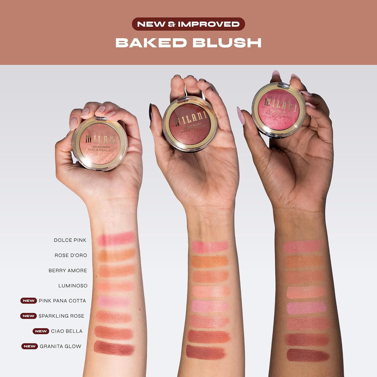 Milani Baked Blush Powder Cheek Color - 8 Shades, Cruelty Free