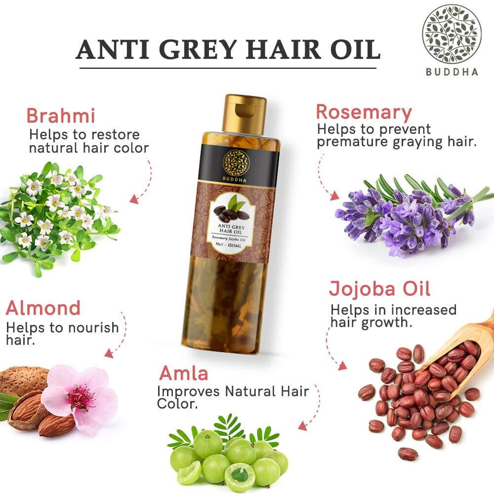 Natural Hair Oil for Grey Hair & Hair Fall - 150ml Ayurvedic Treatment