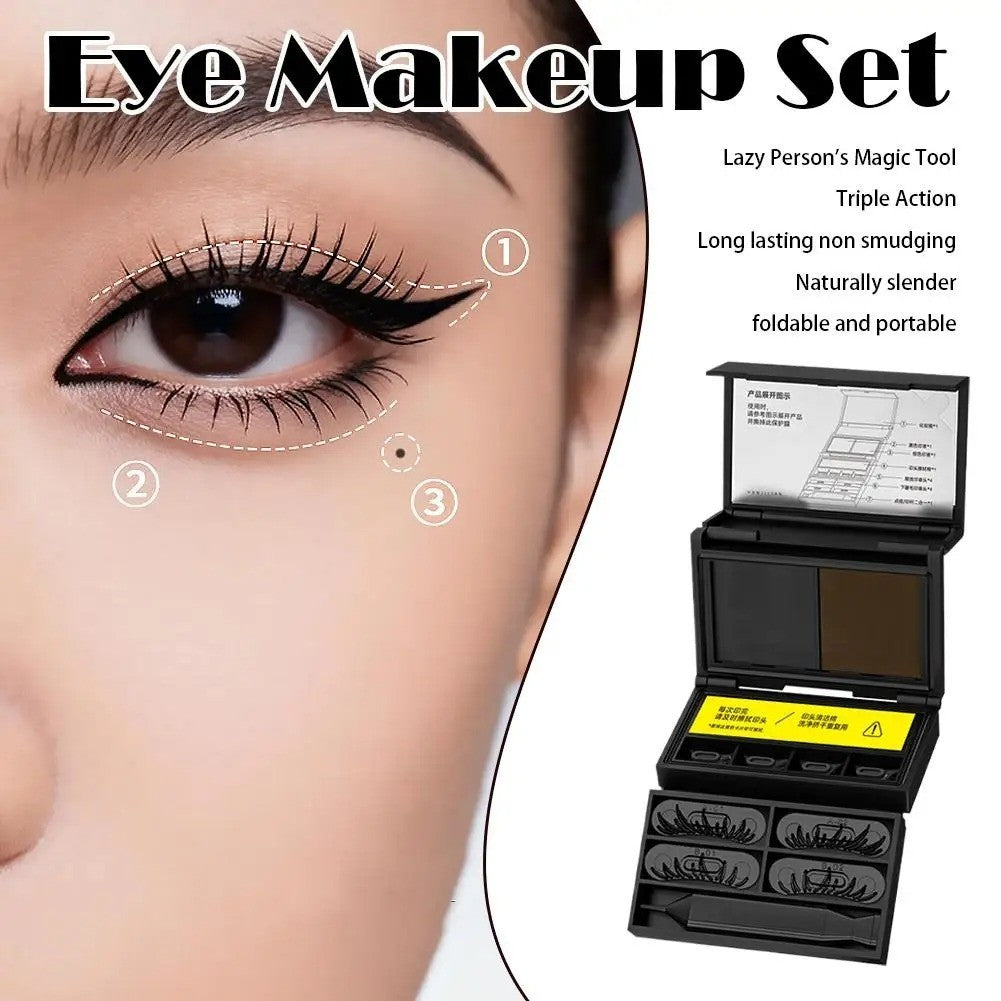 3-in-1 Portable Eye Makeup Kit with Lash Stamp & Beauty Mark Applicator