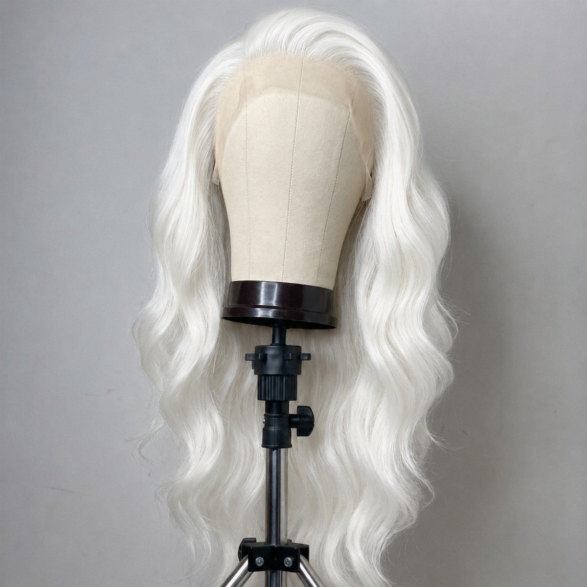 White Synthetic Lace Front Wig 13x4 Wavy Long Wearable Hair