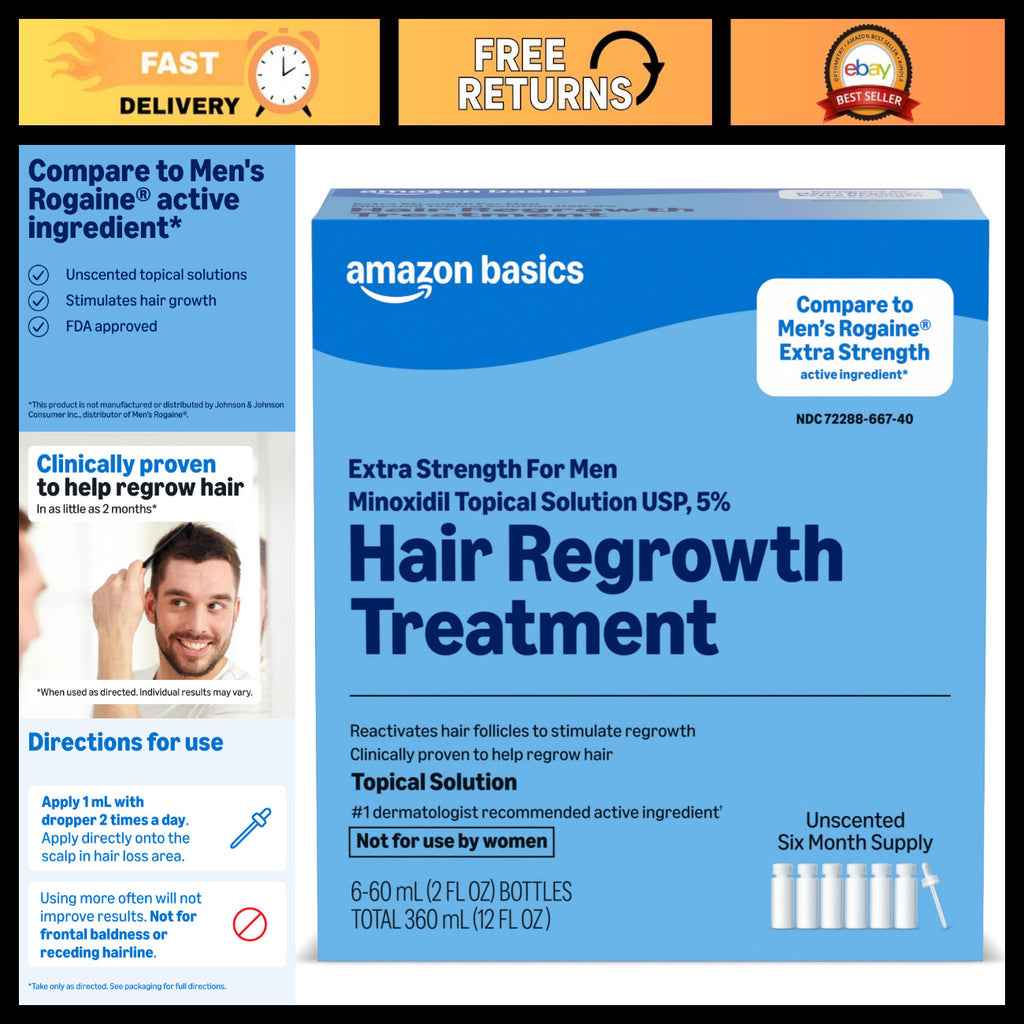 Men's 5% Minoxidil Hair Regrowth Treatment - 12 oz Topical Solution