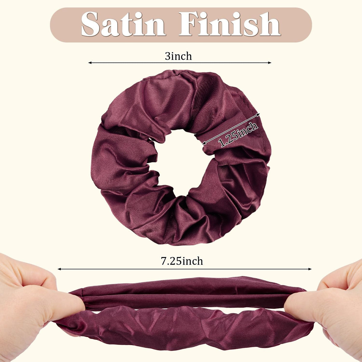 12 Pcs Satin Silk Hair Scrunchies for Women - Soft, Elastic, Multi-Color