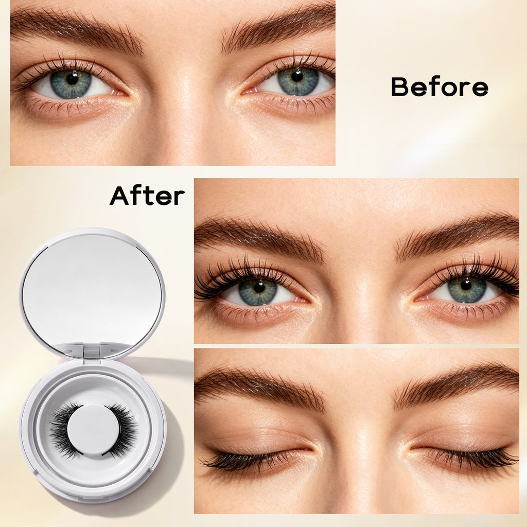 Reusable Magnetic False Eyelashes Kit with Applicator No Glue Needed Natural Look