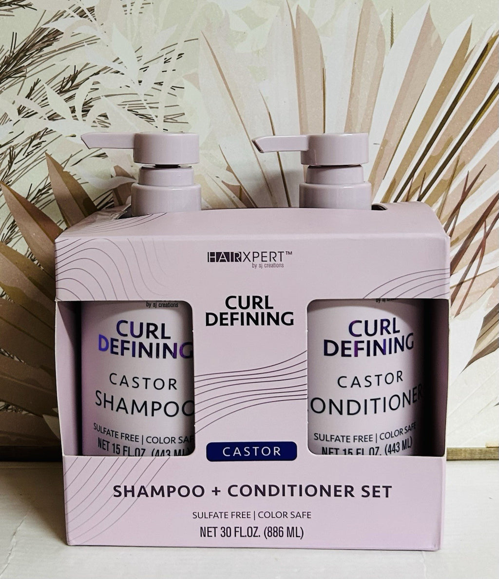 Curl Defining Shampoo & Conditioner Set with Castor Oil - 30 fl oz