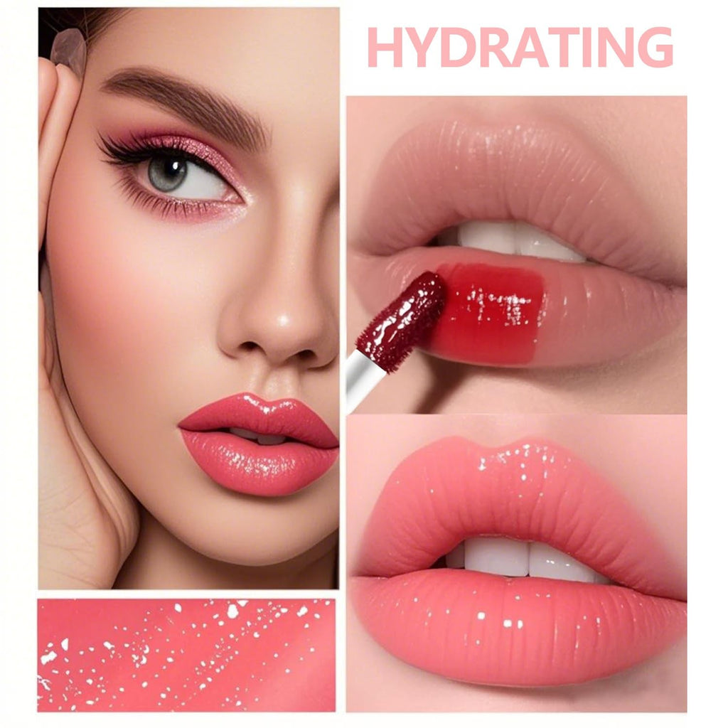 Eakroo 6-Color Peach Lip Tint Set - Long-Lasting Liquid Gloss & Lip Stain