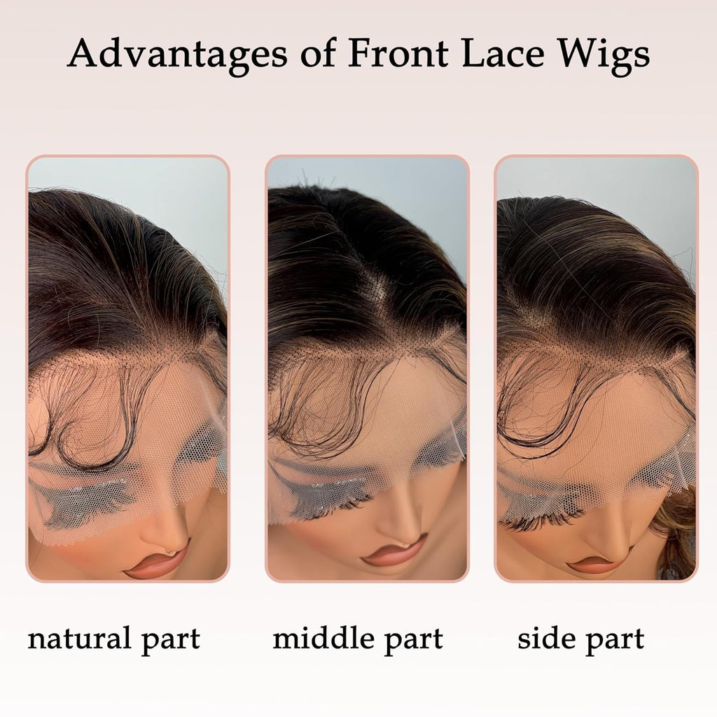 Human Hair Lace Wigs 13x4 Ombre Body Wave 200% Density Natural Look
