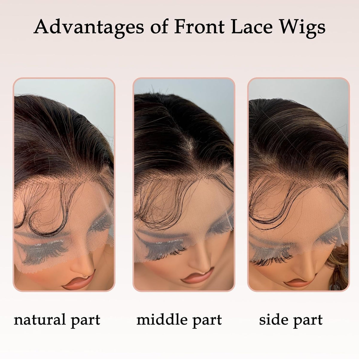 Human Hair Lace Wigs 13x4 Ombre Body Wave 200% Density Natural Look