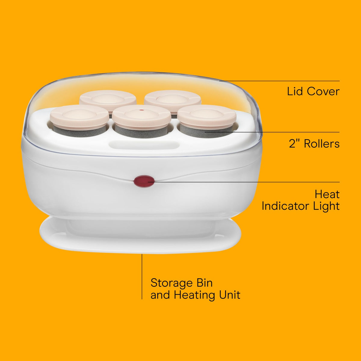 Ceramic Hot Rollers for Hair Styling - Jumbo 1.5 Inch Set with Clips & Travel Case