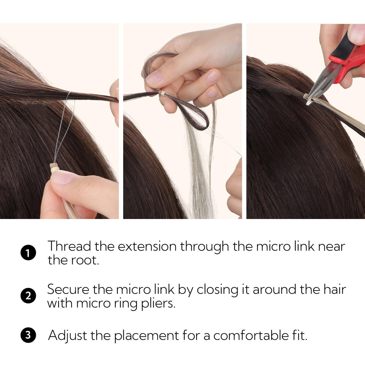 Micro Link Hair Extensions Human Hair 4/26/4 18 Inch 50g Blonde Brown Blend
