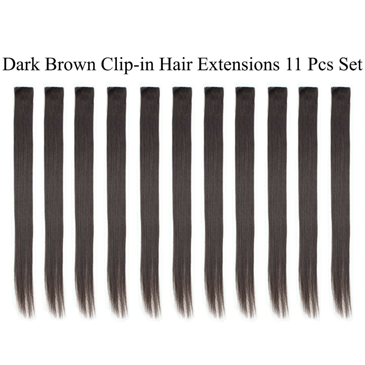 11 Pcs Clip-In Synthetic Hair Extensions - 21 Inch Colorful Straight Hair for Party & Cosplay
