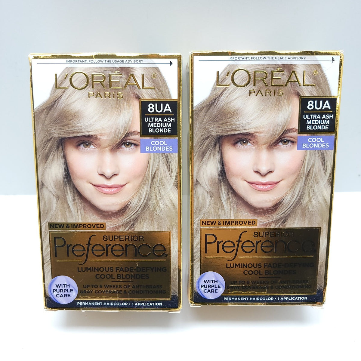 L'Oreal Paris Superior Preference Permanent Cool Blonde Hair Color 8UA - 2 Pack