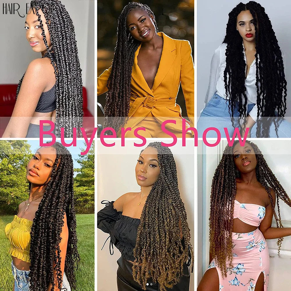 Pre Looped Ombre Passion Twist Crochet Hair Water Wave Synthetic
