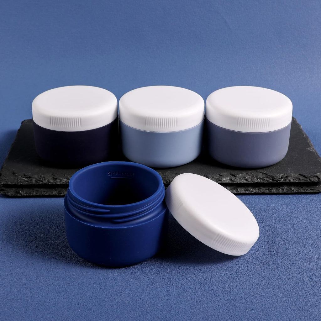 Travel 4 Pack 2oz Silicone Cream Jars - Leakproof TSA Containers