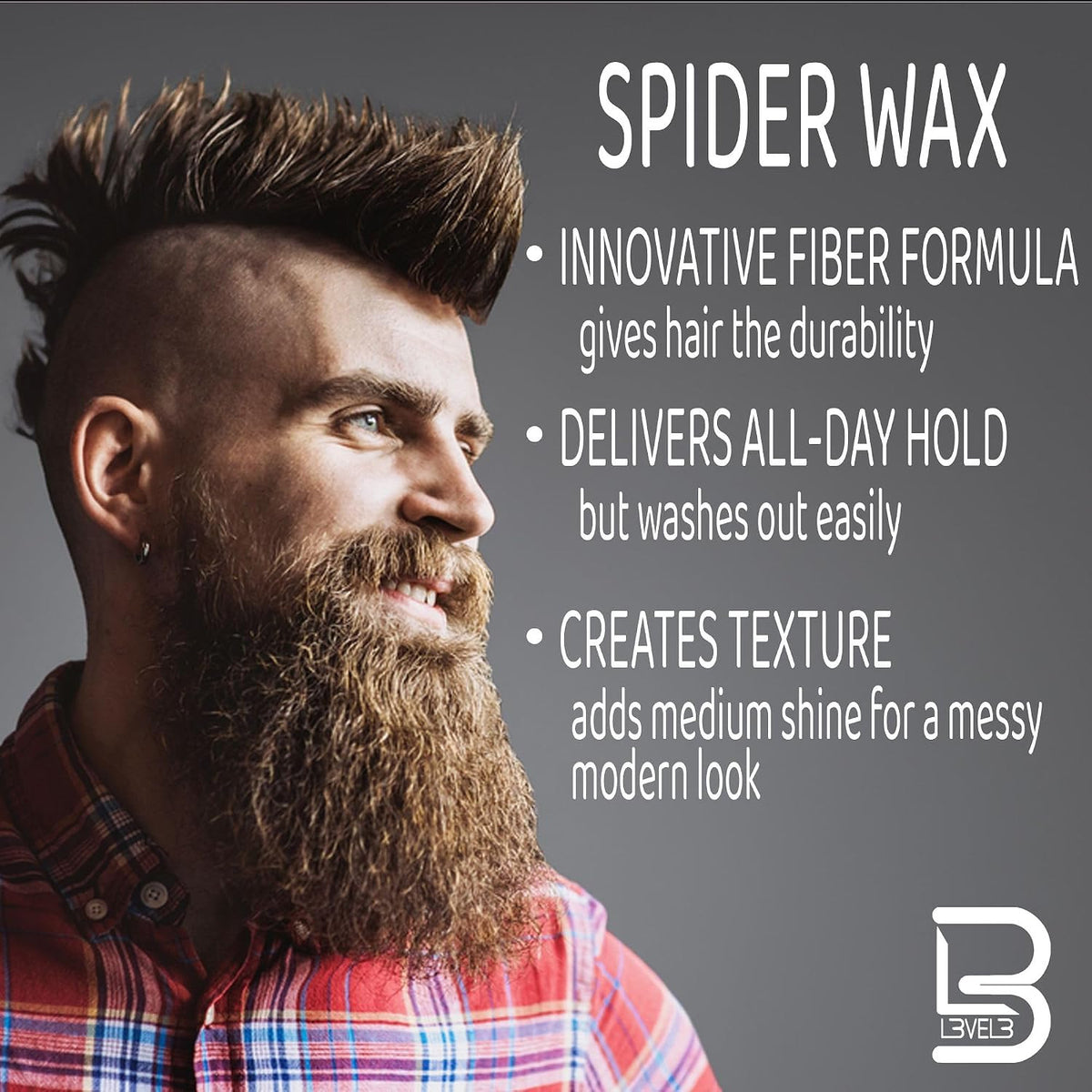 Long Lasting Men’s Hair Wax with Fiber Texture - Strong Hold & Medium Shine