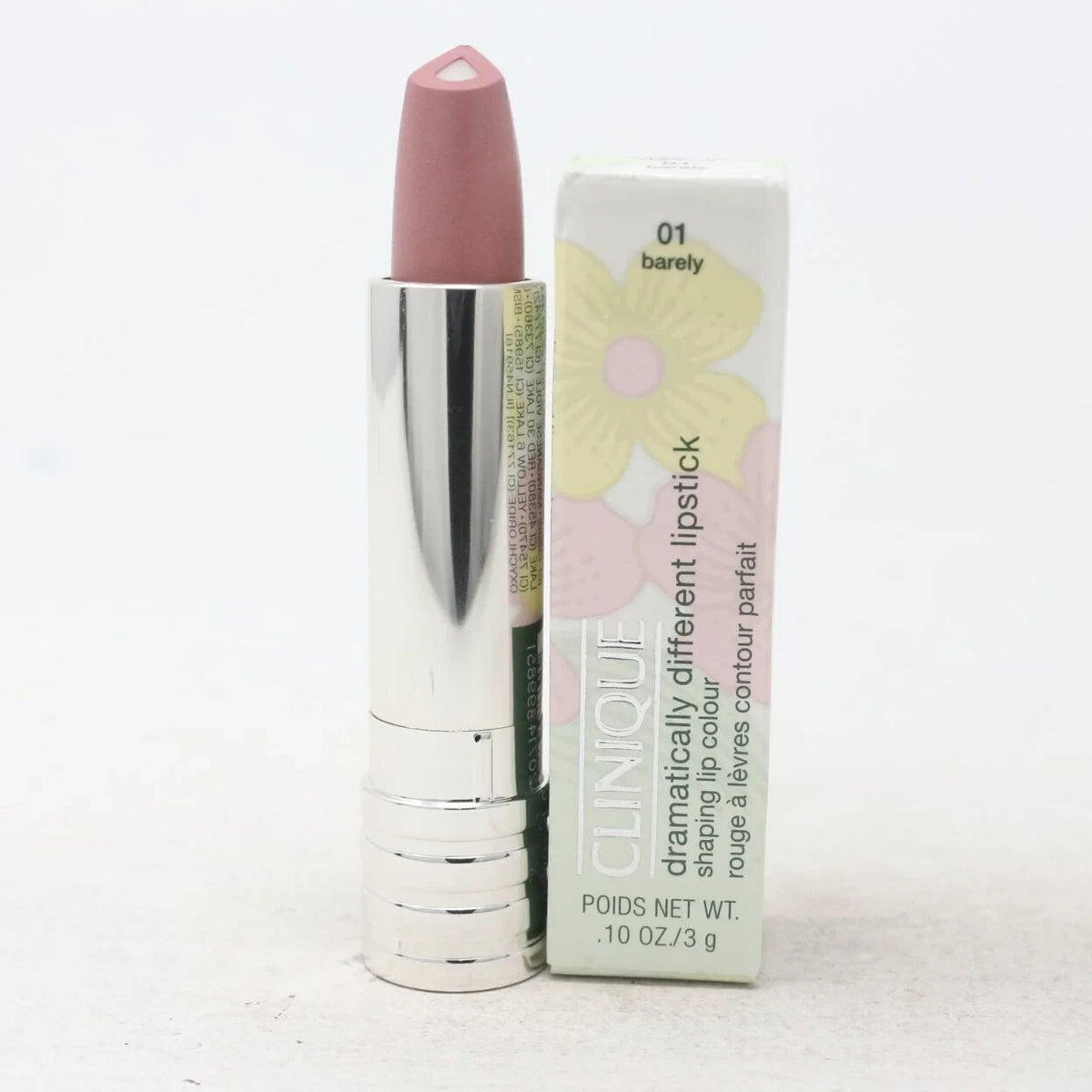 Clinique Dramatically Different Lipstick - 01 Barely, Full Size 0.1 oz/3 g